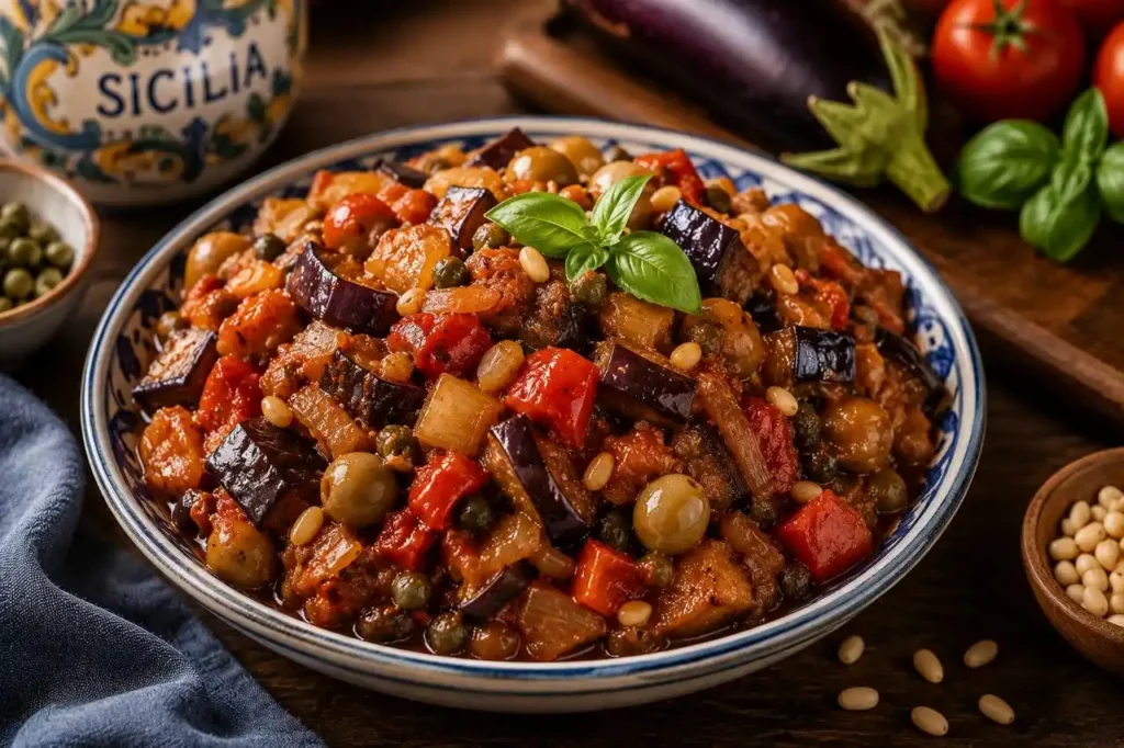 photo 2026 08 19 16 40 45 Caponata siciliana con melanzane, olive e capperi