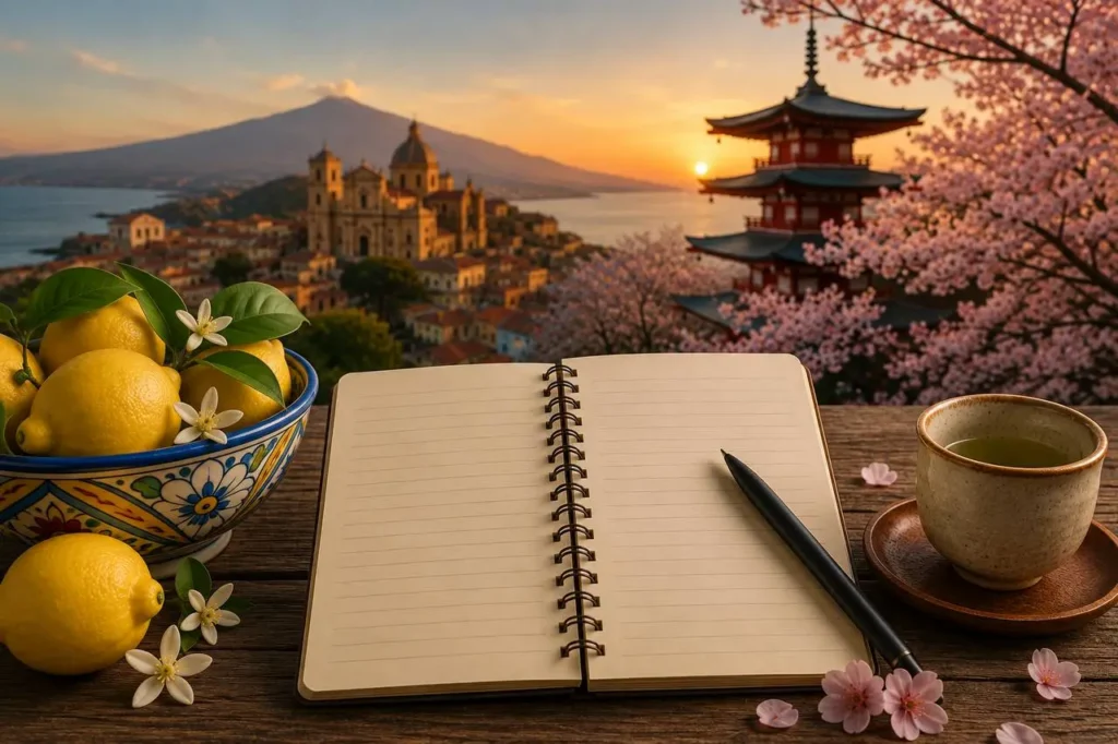 Sicilia e Giappone tra limoni, sakura e paesaggi tradizionali