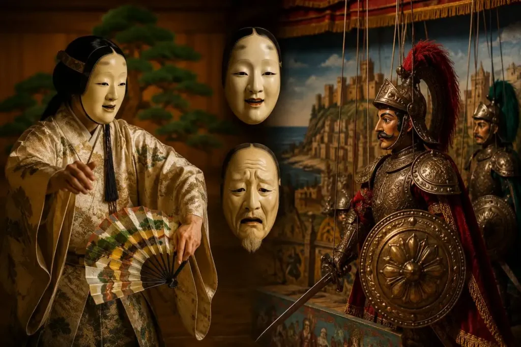 Maschere del teatro Nō giapponese e pupi siciliani a confronto