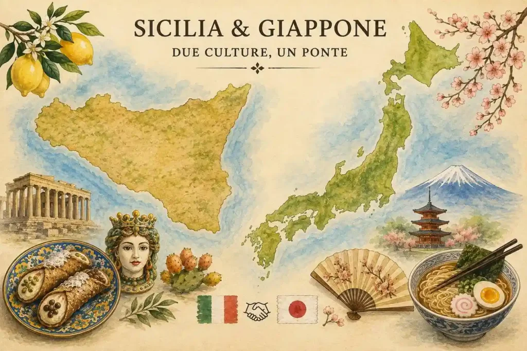 photo 2026 08 21 23 14 05 (1) Mappa della Sicilia e del Giappone tra cultura siciliana e cultura giapponese