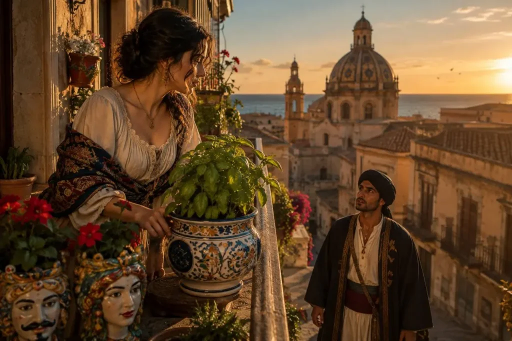 Testa di Moro leggenda siciliana ambientata a Palermo tra una giovane donna e un giovane Moro
