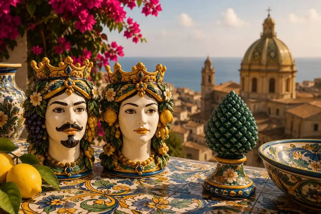 Teste di Moro, pigna e ceramica maiolica tra le tradizionali decorazioni siciliane